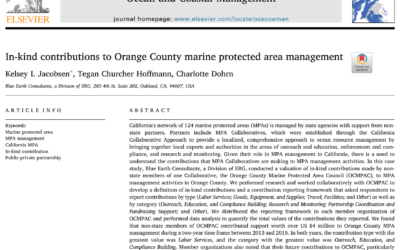 In-kind contributions to Orange County marine protected area management