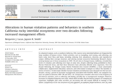Alterations in human visitation patterns and behaviors in southern California rocky intertidal ecosystems over two-decades following increased management efforts