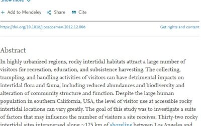 Factors influencing human visitation of southern California rocky intertidal ecosystems