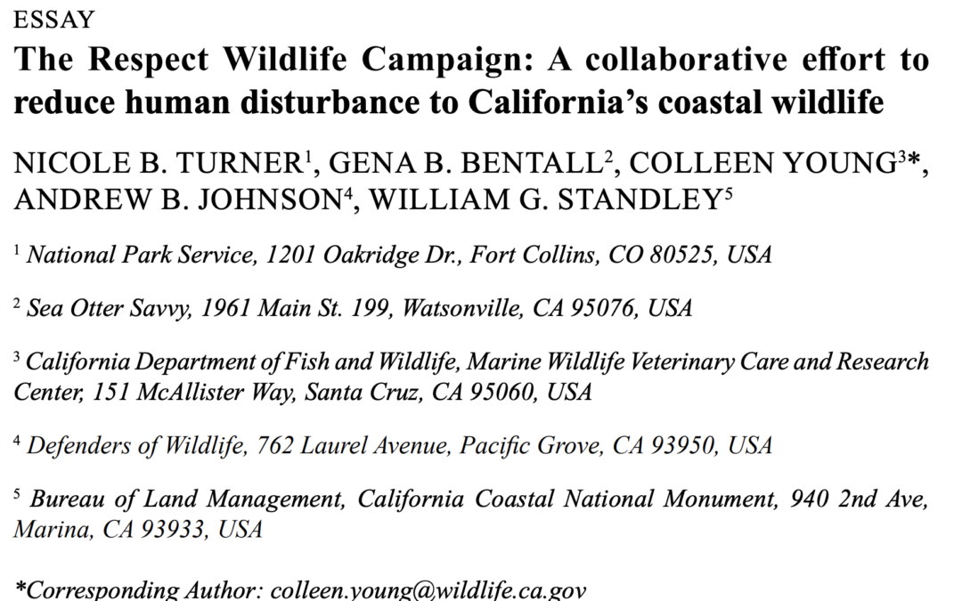 The Respect Wildlife Campaign: A collaborative effort to reduce human disturbance to California’s coastal wildlife