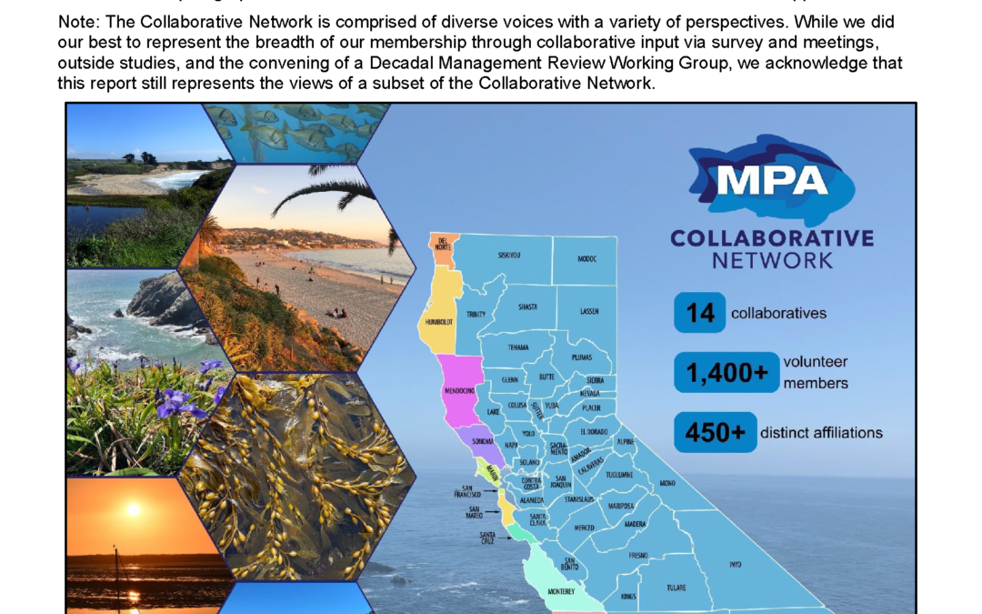 MPA Collaborative Network Submits MPA Decadal Management Review Key Partner Report to the California Department of Fish and Wildlife