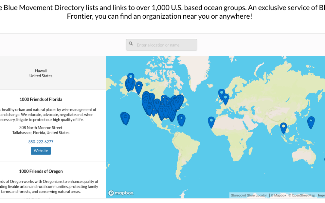 Introducing Blue Frontier’s Blue Movement Directory: A New, Updated, Geo-Map-based Guide Empowering Ocean Action Worldwide