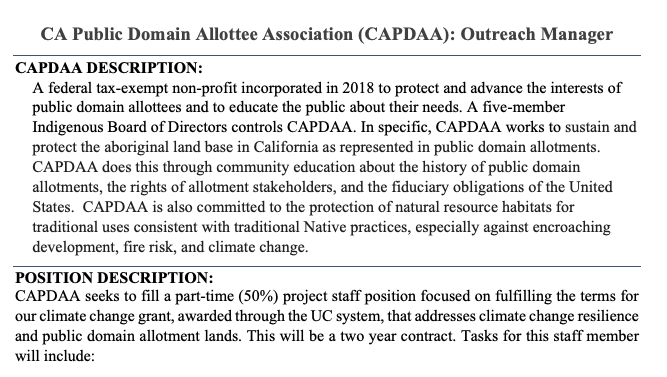 Job Announcement: CAPDAA Outreach Manager
