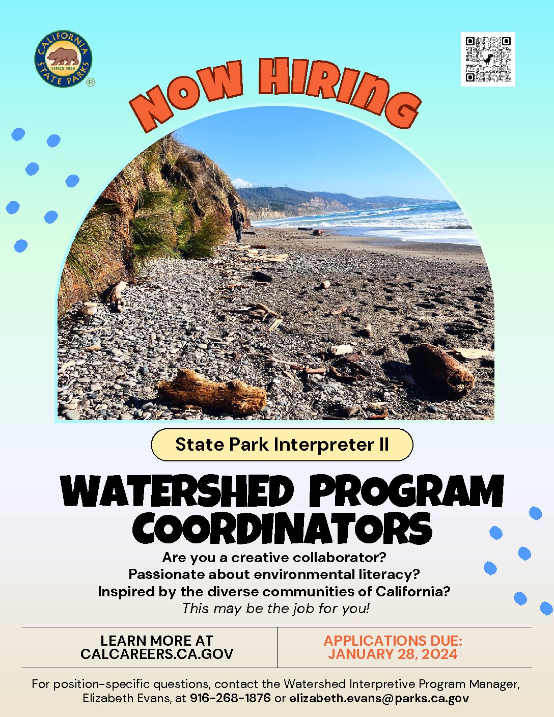 Job Opportunity: State Park Interpreter II: Watershed Program Coordinators
